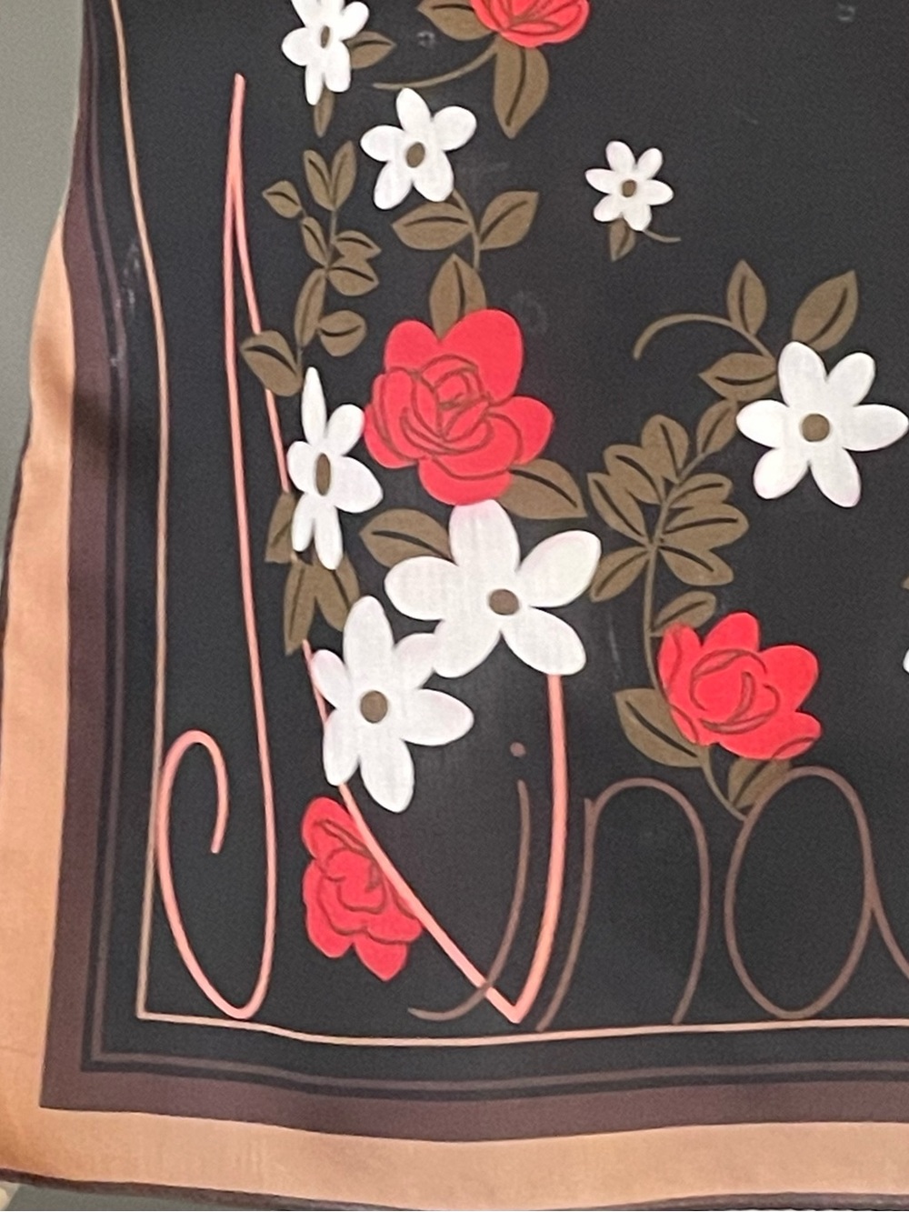 Gorg Vintage Nina Ricci Silk Blend Scarf 23 In Sq Excellent Condition - Picture 8 of 11
